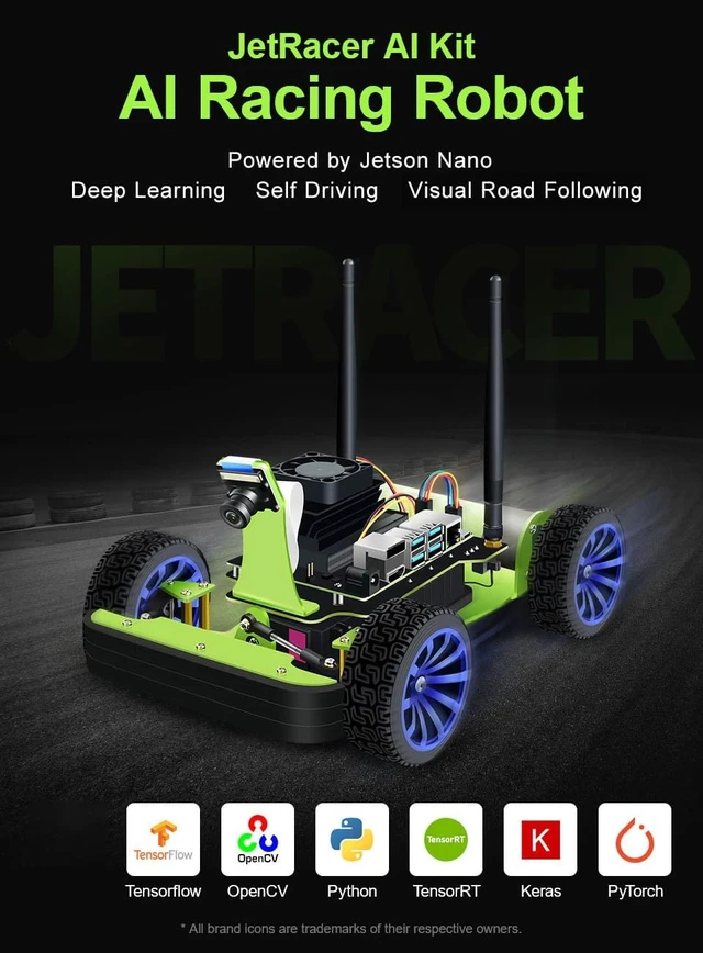 Alt view image 3 of 7 - Waveshare JetRacer AI Kit, AI Racing Robot Powered By Jetson Nano, Includes Waveshare Jetson Nano Dev Kit 4GB (NOT Support Nano 2GB)