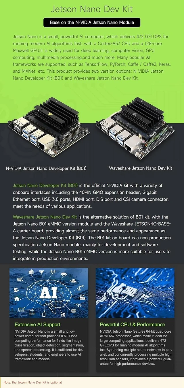 Alt view image 4 of 7 - Waveshare JETANK AI Kit, AI Tracked Mobile Robot, AI Vision Robot, Includes Waveshare Jetson Nano Dev Kit 4GB (NOT Support Nano 2GB)