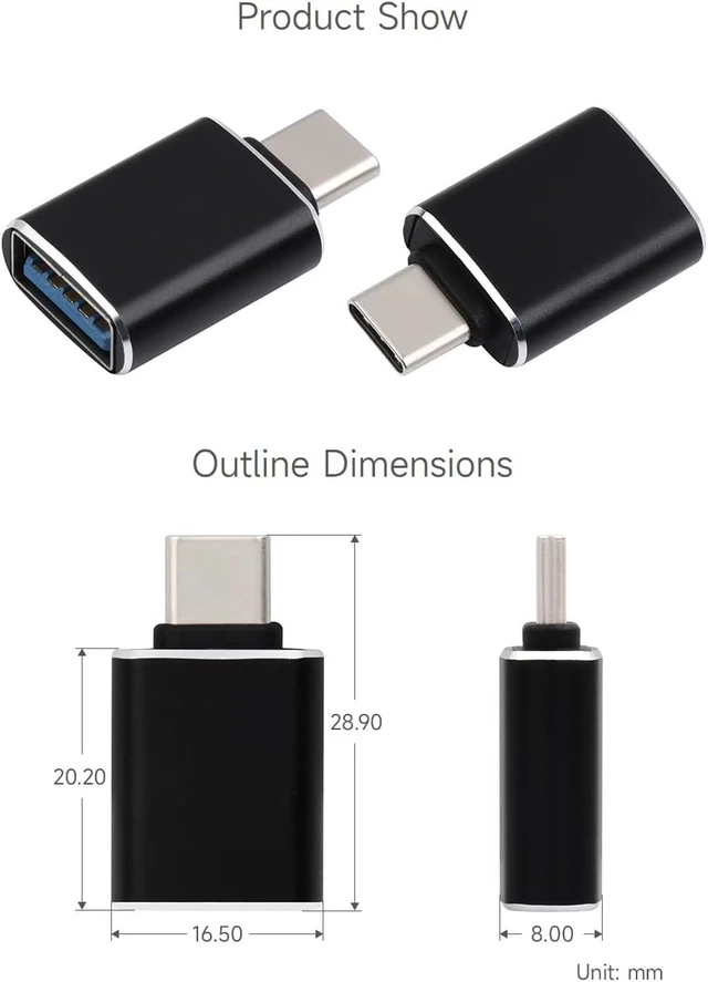 Alt view image 7 of 7 - Waveshare USB Type-C Male to USB-A Female Adapter