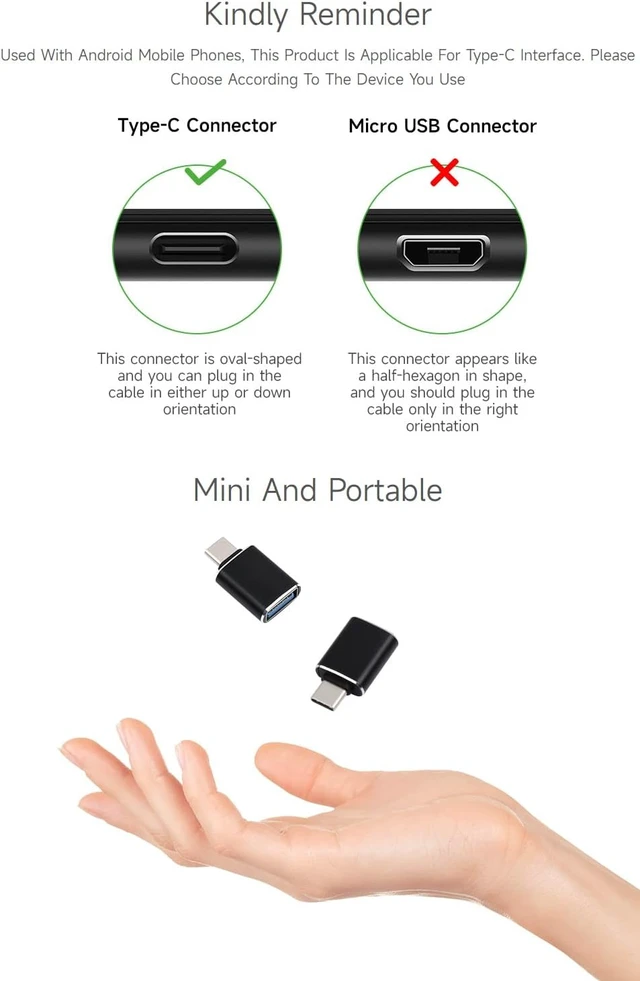 Alt view image 3 of 7 - Waveshare USB Type-C Male to USB-A Female Adapter