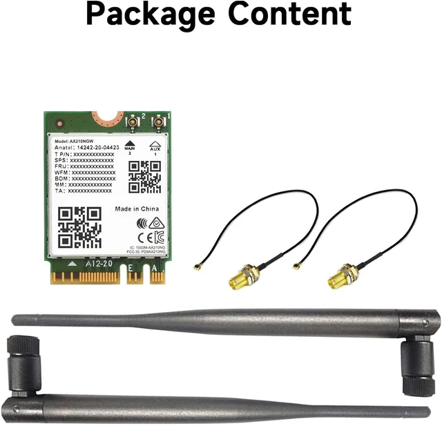 Alt view image 2 of 7 - Waveshare Wireless AX210 NIC, Giga-bit Tri-Band Wi-Fi 6E, 802.11AX Standard, Bluetooth 5.3, 2.4G/5G/6GHz, NGFF Interface, MU-MIMO, High-Speed Performance & Compatibility