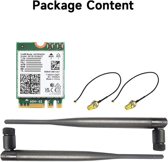 Alt view image 2 of 7 - Waveshare Wireless AX200 NIC, Giga-bit Dual-Band Wi-Fi 6, 802.11AX Standard
