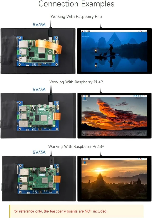 Alt view image 3 of 7 - waveshare 8inch Capacitive Touch Display Compatible with Raspberry Pi 5/4B/3B+/3A+ and CM3/3+/4 1280×800 Resolution IPS DSI Interface