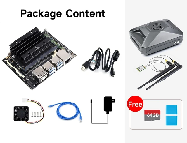 Alt view image 2 of 7 - Waveshare Jetson Nano Development/Expansion Kit Alternative Solution of B01 Kit Comes with Jetson Nano Case TF Card and More Extra Accessorries (10 Items)