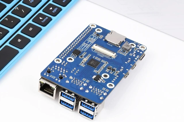 Alt view image 2 of 7 - Waveshare CM4 to Pi 4B Adapter - Compatible with Raspberry Pi 4B, CM4 Lite/eMMC series boards - USB 3.0, Ethernet - Linux