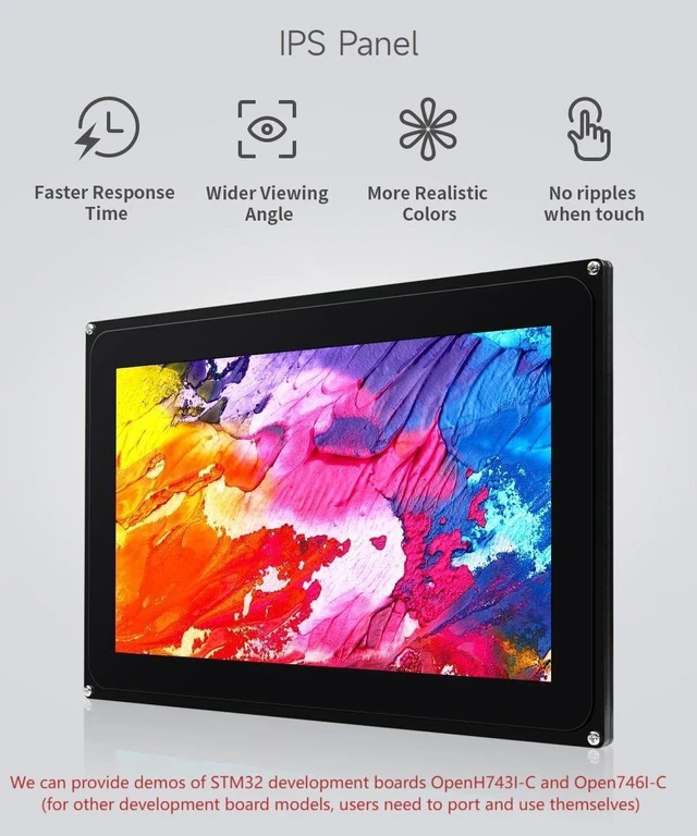 Alt view image 4 of 7 - waveshare 10.1inch Capacitive Touch LCD 1024 × 600 Resolution Toughened Glass IPS Panel