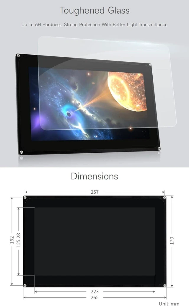 Alt view image 5 of 7 - waveshare 10.1inch Capacitive Touch LCD 1024 × 600 Resolution Toughened Glass IPS Panel