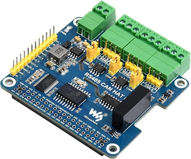 Main image of Waveshare Isolated RS485 CAN HAT B, Compatible with Raspberry Pi 5/4B/3B/Zero/Zero W/Zero 2W/Pico/Pico W/Pico WH, Type 2-Ch RS485 and 1-Ch CAN Multi Protections