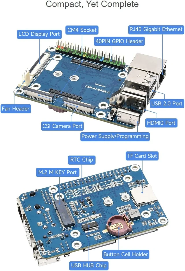 Alt view image 6 of 7 - Waveshare Mini Base Board Type Compatible with Raspberry Pi Compute Module 4
