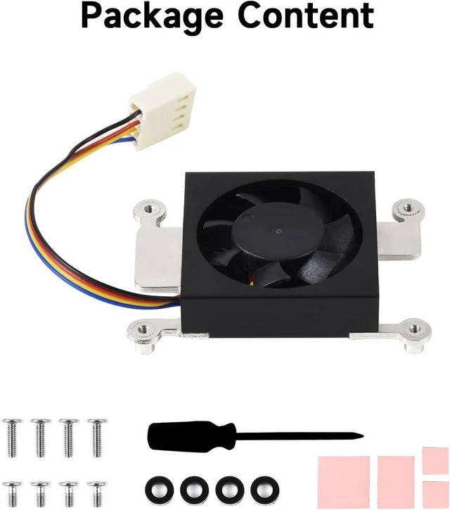 Alt view image 2 of 7 - Waveshare Dedicated 3007 Cooling Fan for Raspberry Pi Compute Module 4 CM4 Low Noise with Thermal Tapes 5V Power Supply
