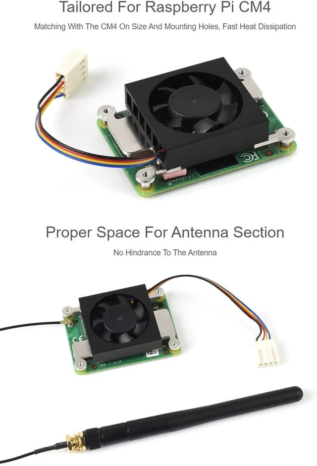 Alt view image 4 of 7 - Waveshare Dedicated 3007 Cooling Fan for Raspberry Pi Compute Module 4 CM4 Low Noise with Thermal Tapes 5V Power Supply