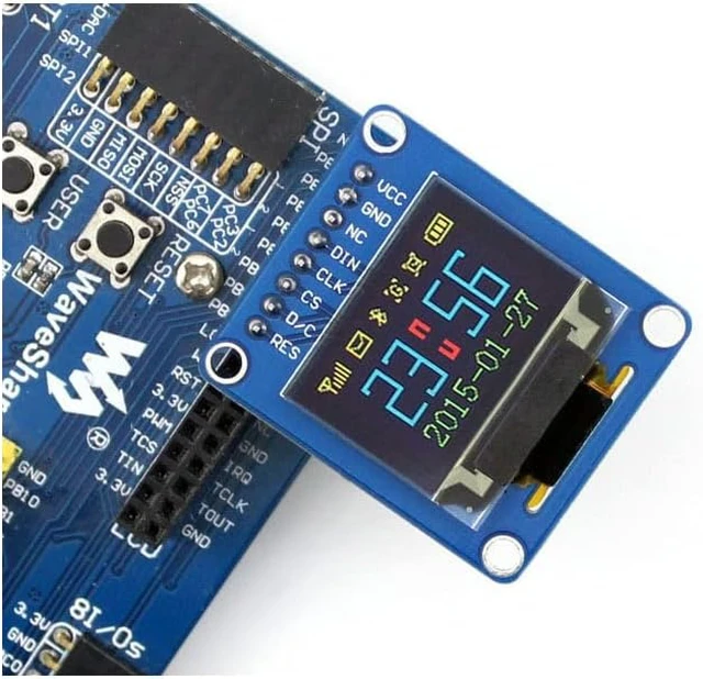 Alt view image 2 of 3 - Waveshare 0.95inch RGB OLED Display, 96×64 Resolution 65K Colors Display Module with Straight/Vertical Pinheader for Raspberry/Jetson Nano/STM32