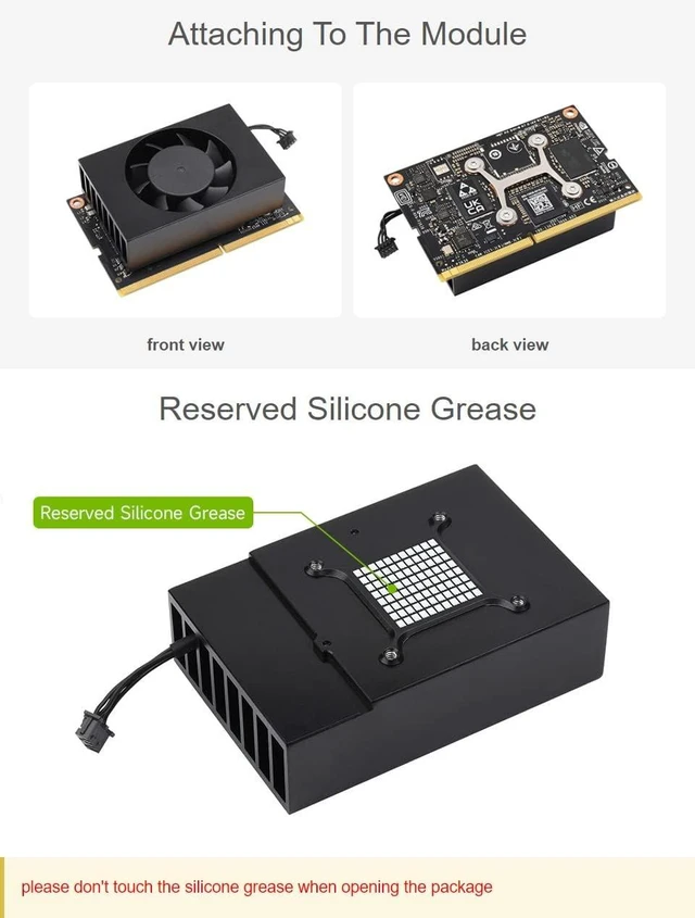 Alt view image 4 of 7 - Waveshare Dedicated Cooling Speed-Adjustable Fan Compatible with Jetson TX2 NX Module with Elastic Bracket and Height-Limited Screws