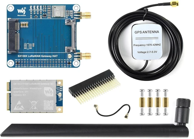 Main image of Waveshare SX1303 915M LoRaWAN Gateway HAT Compatible with Raspberry Pi 5/4B/3B/Zero/Zero W/Zero 2W/Pico/Pico W/Pico WH, Mini-PCIe Socket, Long Range Transmission, Large Capacity, Multi-Band Support