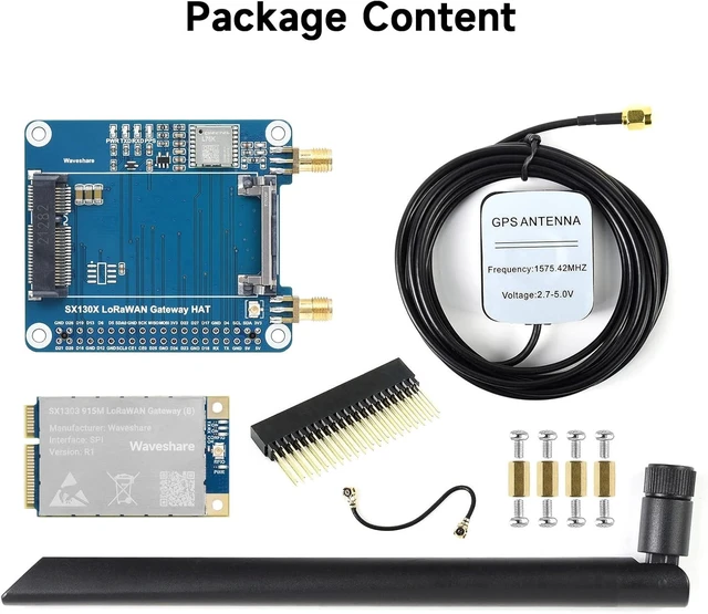 Alt view image 2 of 7 - Waveshare SX1303 915M LoRaWAN Gateway HAT Compatible with Raspberry Pi 5/4B/3B/Zero/Zero W/Zero 2W/Pico/Pico W/Pico WH, Mini-PCIe Socket, Long Range Transmission, Large Capacity, Multi-Band Support