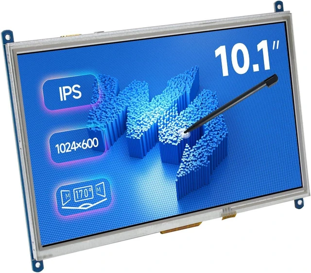 Main image of Waveshare 10.1inch Resistive Touch Screen LCD HDMI IPS Display Compatible with Raspberry Pi 4B/3B+/3A+/3B/2B/1B+/1A+/Zero 2 W/Zero W/Zero and PC 1024×600 Resolution