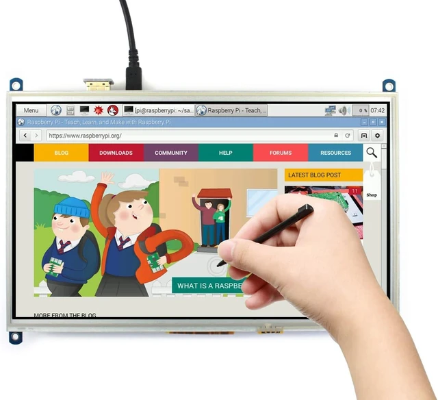 Alt view image 7 of 7 - Waveshare 10.1inch Resistive Touch Screen LCD HDMI IPS Display Compatible with Raspberry Pi 4B/3B+/3A+/3B/2B/1B+/1A+/Zero 2 W/Zero W/Zero and PC 1024×600 Resolution