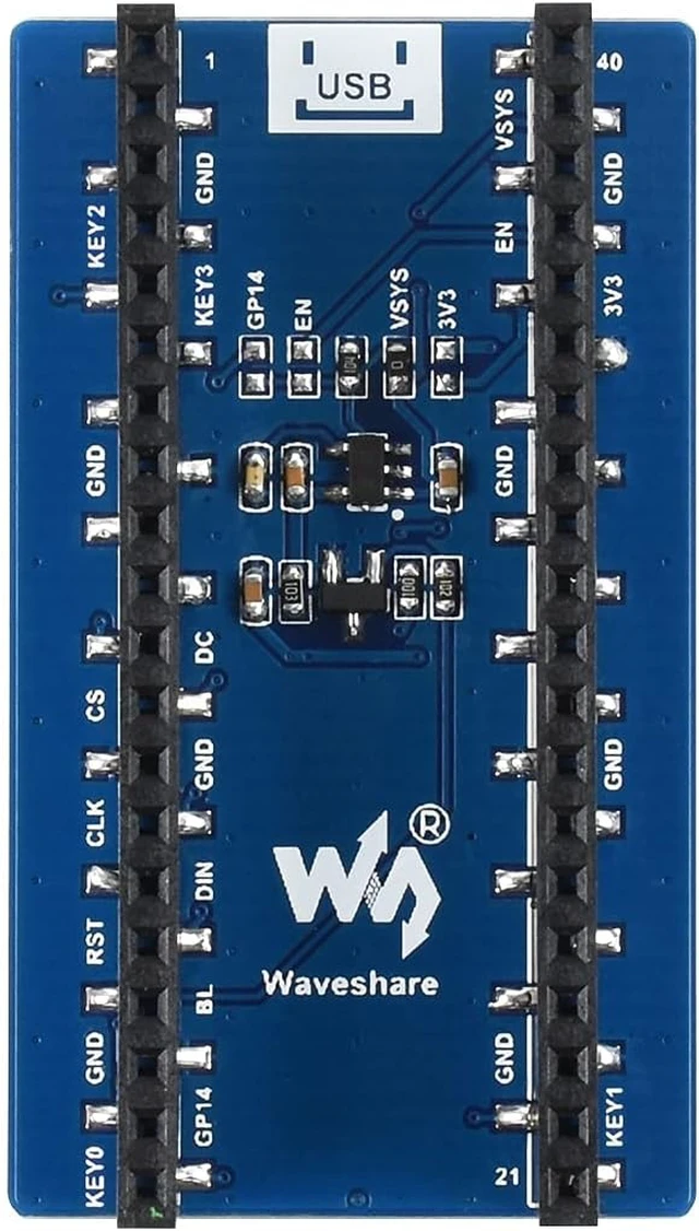 Alt view image 3 of 6 - Waveshare 1.44inch LCD Module Compatible with Raspberry Pi Pico 65K RGB 128x128 Resolution SPI TFT Display Panel