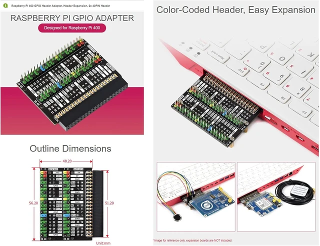 Alt view image 4 of 4 - Waveshare PI400-GPIO-ADAPTER-B, an Adapter Module Specially Compatible with Raspberry Pi 400 Interface