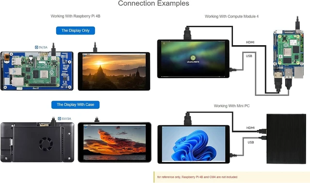 Alt view image 5 of 6 - waveshare 5.5inch 2K Capacitive Touch LCD Display Compatible with Raspberry Pi 5/4B/3B+/Pi 3B/Zero 2w/Zero w and CM4 Supports Windows 11/10/8.1/8/7,wihout Case