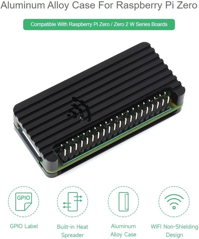 Alt view image 3 of 7 - Waveshare Aluminum Alloy Protection Case Compatible with Zero/Zero W/Zero 2 W