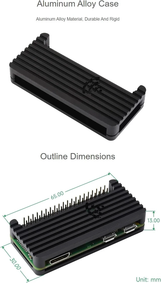 Alt view image 5 of 7 - Waveshare Aluminum Alloy Protection Case Compatible with Zero/Zero W/Zero 2 W