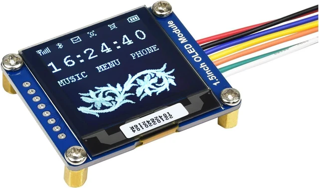 Alt view image 2 of 3 - Waveshare 1.5inch OLED Module, 128x128 Pixels Display Module for Raspberry Pi