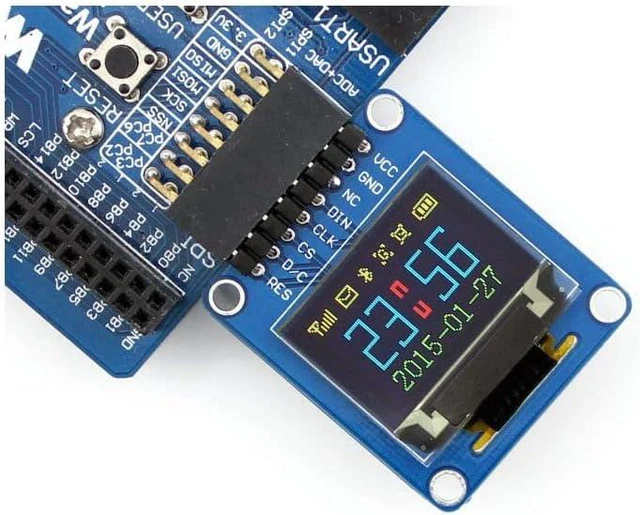 Main image of Waveshare 0.95inch RGB OLED Display, 96×64 Resolution 65K Colors Display Module with Curved/Horizontal Pinheader for Raspberry/Jetson Nano/STM32