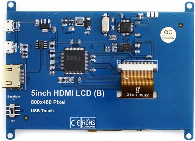 Alt view image 2 of 7 - waveshare 5inch Resistive Touch Screen LCD (B) with Bicolor Case 800×480 HDMI Display Compatible with RRaspberry Pi 5/4B/3B/Zero/Zero W/Zero 2W/Pico/Pico W/Pico WH Use as Computer Monitor