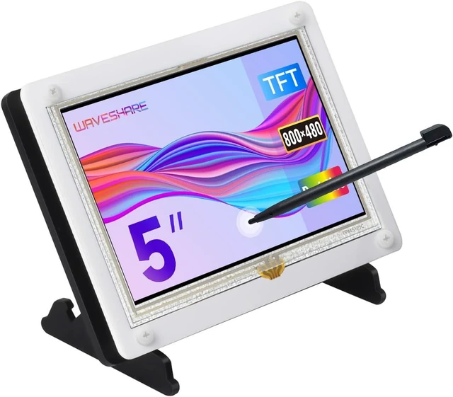 Main image of waveshare 5inch Resistive Touch Screen LCD (B) with Bicolor Case 800×480 HDMI Display Compatible with RRaspberry Pi 5/4B/3B/Zero/Zero W/Zero 2W/Pico/Pico W/Pico WH Use as Computer Monitor