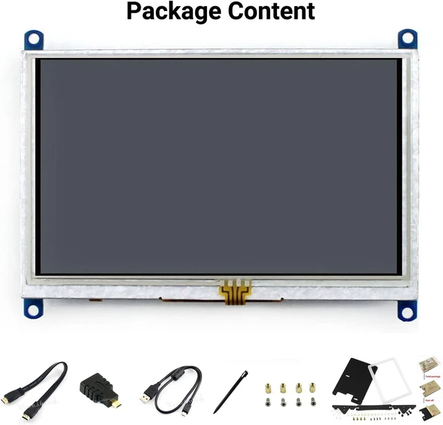 Alt view image 3 of 7 - waveshare 5inch Resistive Touch Screen LCD (B) with Bicolor Case 800×480 HDMI Display Compatible with RRaspberry Pi 5/4B/3B/Zero/Zero W/Zero 2W/Pico/Pico W/Pico WH Use as Computer Monitor