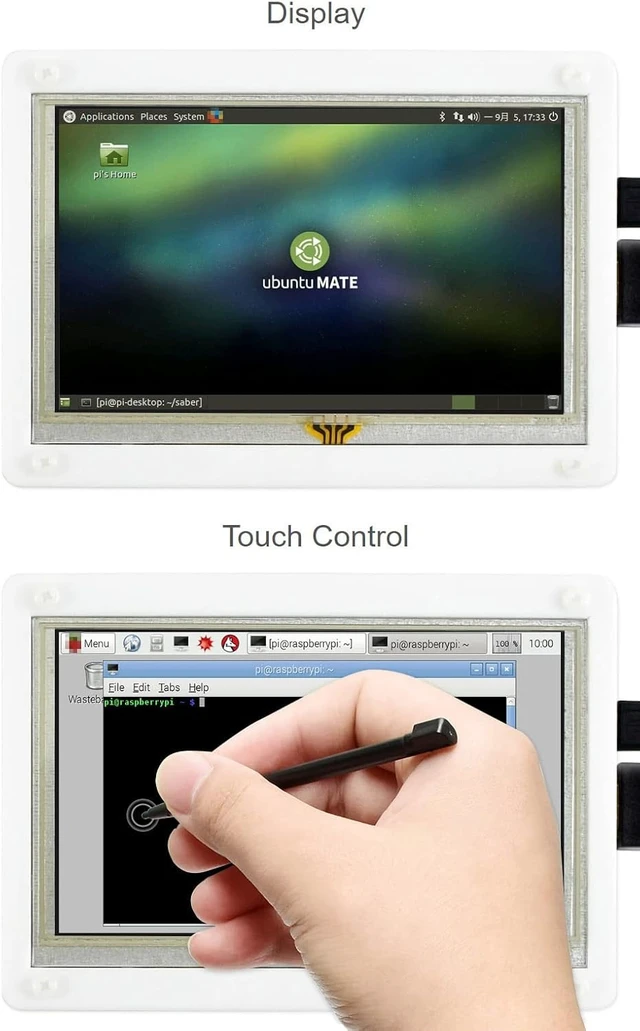 Alt view image 6 of 7 - waveshare 5inch Resistive Touch Screen LCD (B) with Bicolor Case 800×480 HDMI Display Compatible with RRaspberry Pi 5/4B/3B/Zero/Zero W/Zero 2W/Pico/Pico W/Pico WH Use as Computer Monitor