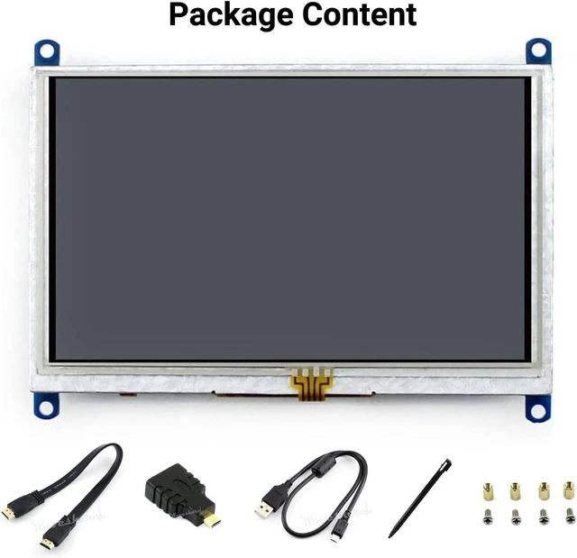 Alt view image 2 of 6 - waveshare 5 Inch Resistive Touch Screen LCD(B) 800X480 High Resolution HDMI USB Interface for Raspberry Pi/Banana Pi Mainboard/Raspberry Pi 3 Model B/3B+