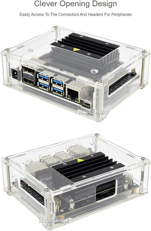 Alt view image 4 of 7 - Waveshare Acrylic Case Type A+PWM Cooling Fan for Jetson Nano