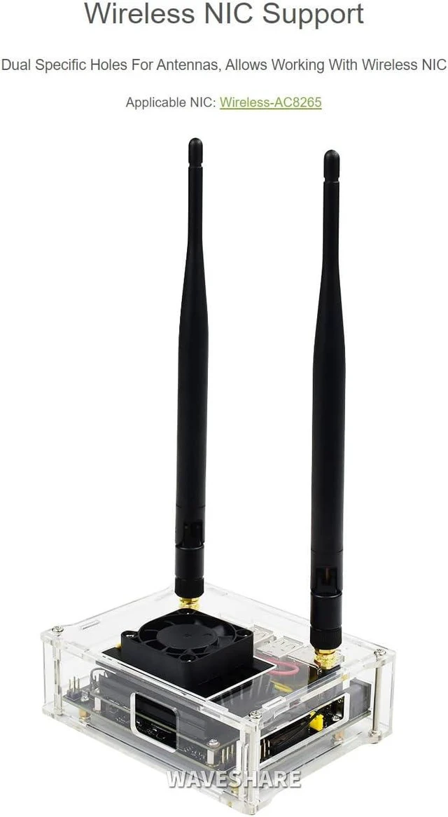 Alt view image 5 of 7 - Waveshare Acrylic Case Type A+PWM Cooling Fan for Jetson Nano