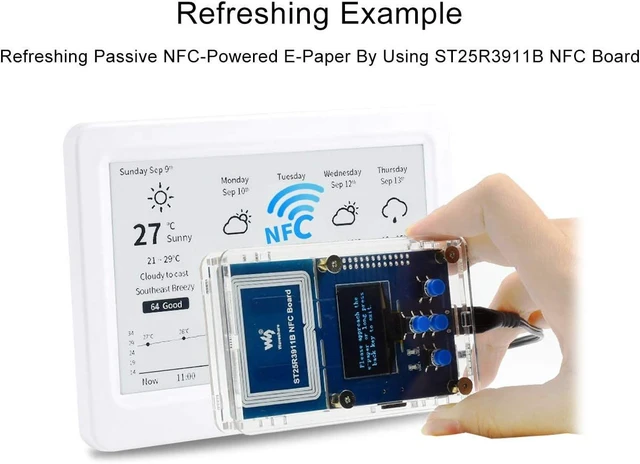 Alt view image 3 of 6 - Waveshare ST25R3911B NFC Evaluation Kit Ideal for Refreshing Passive NFC-Powered E-Papers