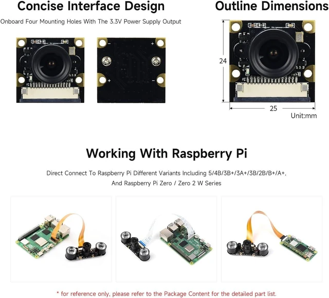 Alt view image 5 of 5 - waveshare Cemera Module F Type Compatible with Raspberry Pi Supports Night Vision