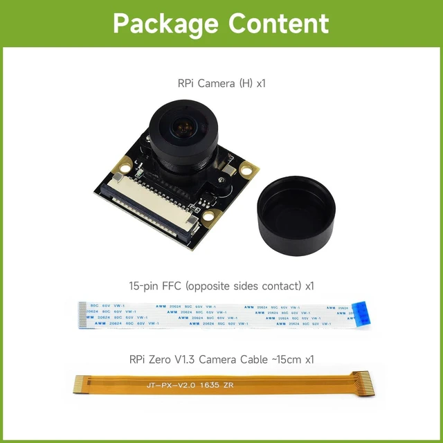 Alt view image 2 of 6 - Waveshare Camera Module Fisheye Lens Wider Field of View Supports Night Vision Compatible with All Revisions of Raspberry Pi