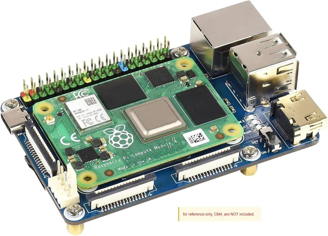 Alt view image 2 of 7 - Waveshare Mini Base Board A Type Compatible with Raspberry Pi Compute Module 4 or Being Integrated Into End Products