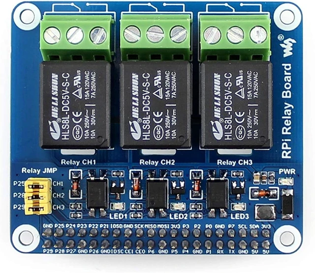 Alt view image 3 of 6 - Waveshare Relay Board Compatible with Raspberry Pi to Control High Voltage/High Current Devices