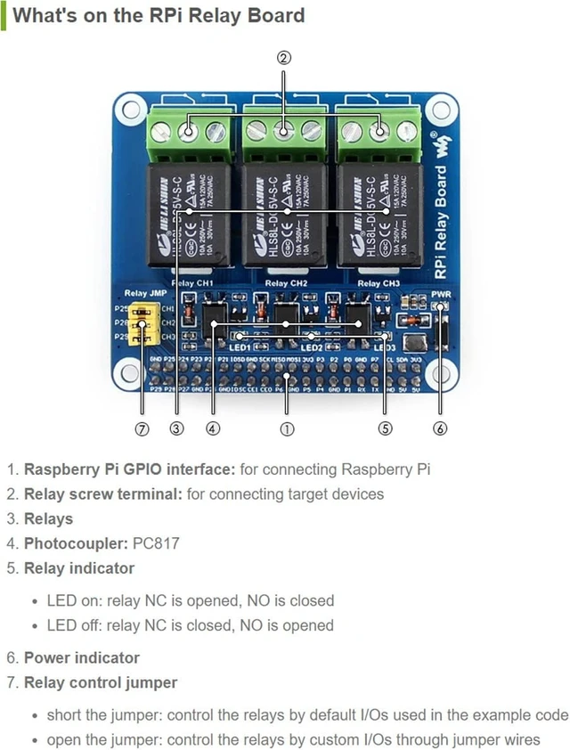 Alt view image 6 of 6 - Waveshare Relay Board Compatible with Raspberry Pi to Control High Voltage/High Current Devices