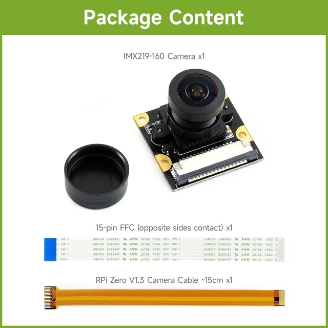 Alt view image 2 of 7 - Waveshare IMX219-160 Camera, Compatible with Raspberry Pi 5, Applicable for Jetson Nano, 8 Megapixels, 160° FOV