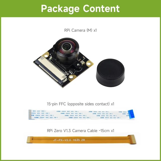 Alt view image 2 of 4 - waveshare Camera Module Fisheye Lens Wider Field of View 2592 × 1944 Still Picture Resolution Supports All Revisions of the Pi Compatible with Raspberry Pi
