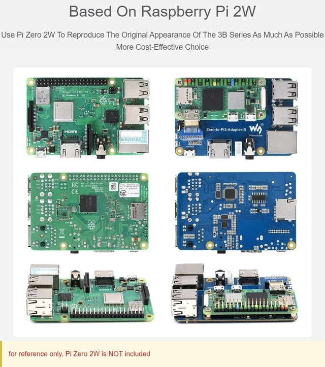 Alt view image 4 of 7 - Waveshare Adapter (B) for Zero 2W to Become an Alternative Solution for Raspberry Pi 3 Model B/B+