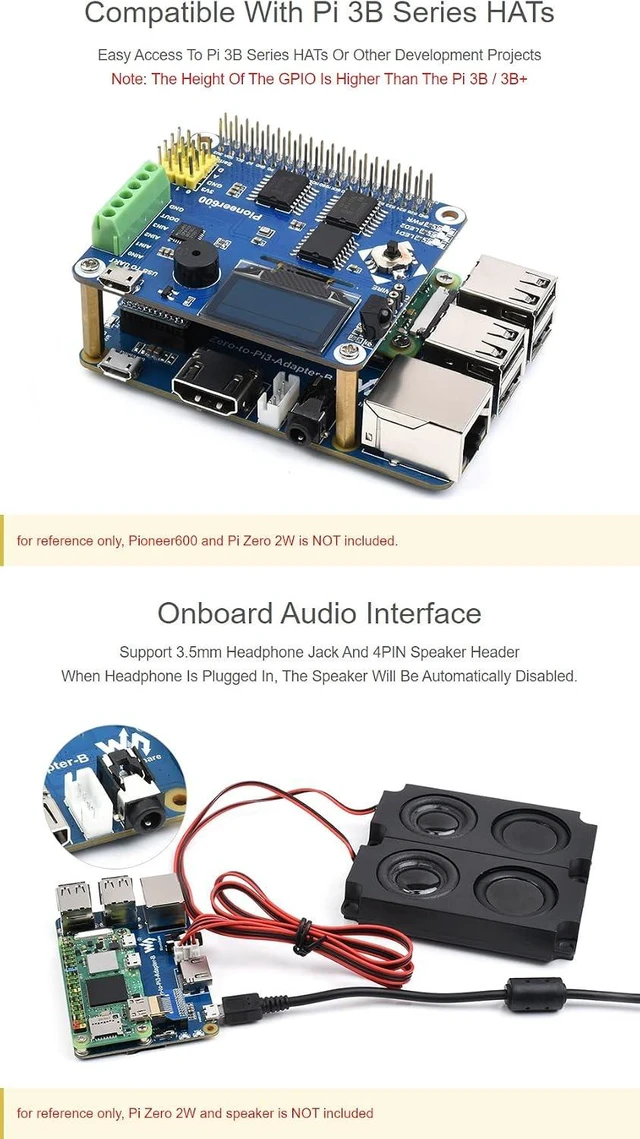 Alt view image 6 of 7 - Waveshare Adapter (B) for Zero 2W to Become an Alternative Solution for Raspberry Pi 3 Model B/B+