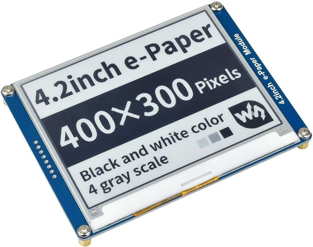 Alt view image 2 of 7 - Waveshare 4.2inch E-Paper Display Module Compatible with Jetson Nano/Raspberry Pi 5/4B/3B+/3A+/3B/2B/1B+/1A+/Zero 2 W/Zero W/Zero 400x300 Resolution Black/White Dual-Color