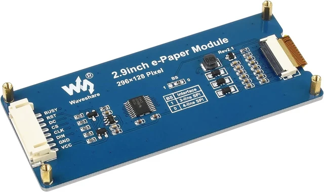 Alt view image 2 of 6 - Waveshare 2.9inch E-Paper Module, 296×128 Pixels Red/Black/White 3Colors Display Module for Raspberry Pi/Jetson Nano/Nucleo Main Control Boards