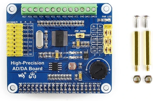 Alt view image 4 of 4 - Waveshare High-Precision AD/DA Expansion Board for Raspberry Pi Series Boards/Jetson Nano Development