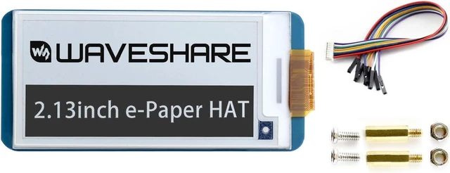 Main image of Waveshare 2.13inch E-Paper Display HAT Compatible with Raspberry Pi 5/4B/3B/Zero/Zero W/Zero 2W/Pico/Pico W/Pico WH/Jetson Nano, 250x122 Resolution Black/White Dual-Color