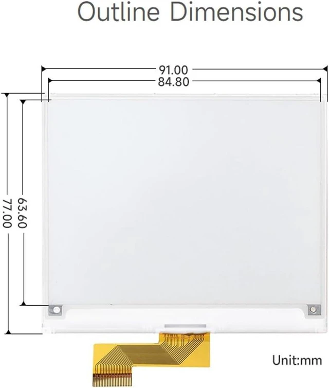 Alt view image 7 of 7 - Waveshare 4.2inch E-Paper, 400x300 Resolution Raw Display Suitable for Raspberry/Jetson Nano/Nucleo Main Control Board